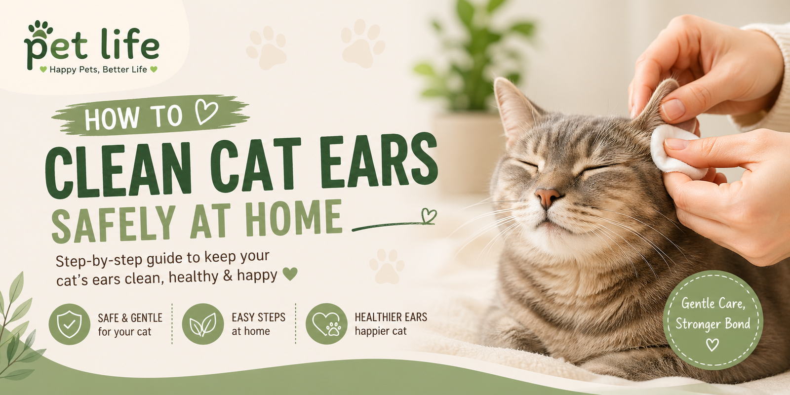 how to clean cat ears safely at home