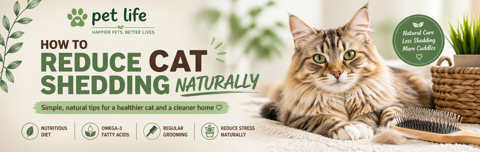how to reduce cat shedding naturally