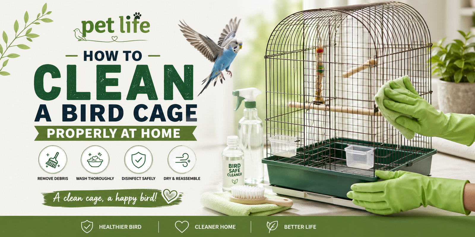how to clean a bird cage properly at home